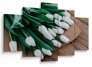 Obraz kytice bielych tulipánov (150x105 cm)