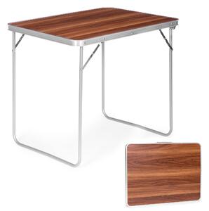 ModernHome Turistický stolík, piknikový stôl, skladacia doska, 80x60 cm, hnedá