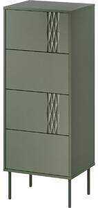 MEBLINE Komoda TIFFANY 4S zelená mat