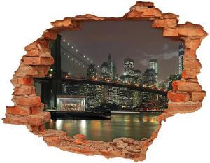 Diera 3D v stene nálepka New york v noci nd-c-74924672