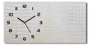 Vodorovné Sklenené hodiny na stenu Krokodílej kože