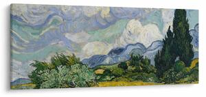 Obraz - Vincent van Gogh, Wheat Field with Cypresses, reprodukcia (120x50 cm)
