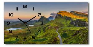 Vodorovné Sklenené hodiny na stenu Pahorkatina Škótsko