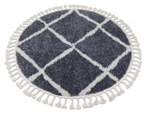 Koberec BERBER CROSS B5950 kruh sivý / biely Fredzle berber marokánsky