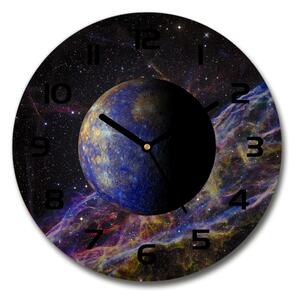 Sklenené nástenné hodiny okrúhle Merkury