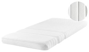 Penový matrac na rozťahovaciu posteľ biely 90 x 130/160/200 cm stredne tvrdý PU pena rastúci matrac pre deti snímateľný poťah detská izba