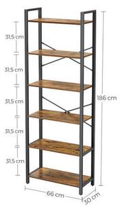 REGÁL, hnedá, čierna, 66/186/30 cm Boxxx - Online Only drobný nábytok, Online Only