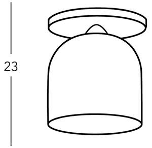 Stropné svietidlo KOLARZ Chalet, Ø 19 cm, biela/hnedá, sklo/drevo