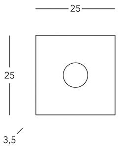 KOLARZ Štvorcové stropné svietidlo, biele, dĺžka 25 cm, kov
