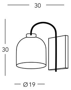 KOLARZ Chalet nástenné svietidlo, šírka 19 cm, biela/hnedá, sklo/drevo