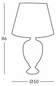 KOLARZ Dauphin stolová lampa, krémová farba, výška 86 cm, keramika