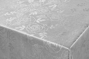Patifix | Metalický PVC obrus | 140 cm x 20 m | Strieborné ruže