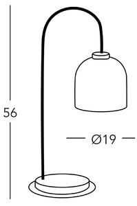 Stolná lampa KOLARZ Chalet, výška 56 cm, biela/hnedá/čierna