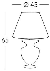 KOLARZ Anfora stolová lampa, zlatá farba, výška 65 cm, sklo/látka