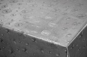 Patifix | Metalický PVC obrus | 140 cm x 20 m | Strieborné púpavy