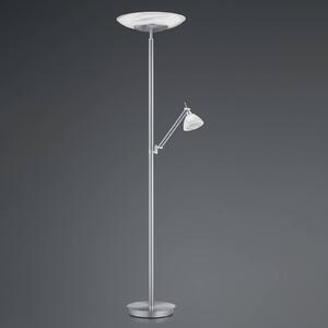 LED stojacia lampa Findus, 2 svetlá, nikel, Hliník / sivá / zinok, Obývacia izba / jedáleň, kov, Moderný, Zemné bodové svetlo
