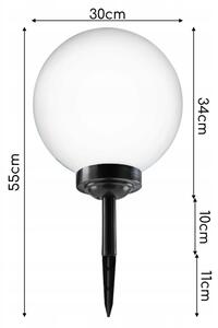 LED solárna lampa LED/1,2V 6500K 200 mAh pr. 30 cm IP44 biela/čierna