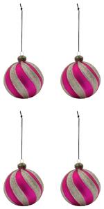 Sklenená vianočná ozdoba Chun Pink/Gold – set 4 ks
