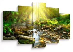 Obraz rieky v zelenom lese (150x105 cm)