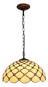 BRILAGI - Tiffany vitrážový luster na retiazke IVORY SMOOTH 1xE27/60W/230V pr.40 cm