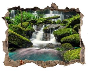 Nálepka 3D díra samolepící Vodopád v džungli