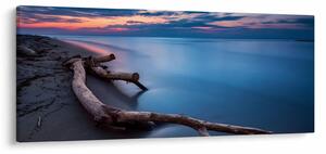 Obraz pláže pri západe slnka (120x50 cm)