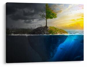 Obraz znázorňujúci dve strany (70x50 cm)
