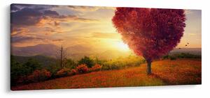 Obraz stromu v tvare srdca (120x50 cm)