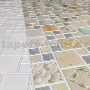 Obkladové panely 3D PVC TP10013979, cena za kus, rozmer 955 x 480 mm, mozaika Lagoon Sandy, GRACE