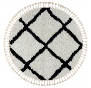 Koberec BERBER CROSS kruh biely Fredzle berber marokánsky