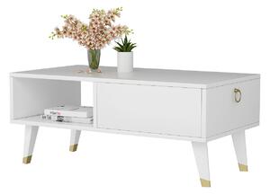 Dizajnový konferenčný stolík Janis 90 cm biely