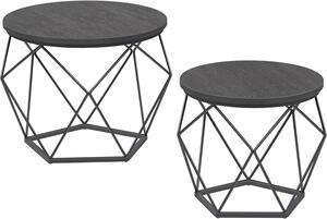 SADA KONFERENČNÝCH STOLÍKOV, sivá, čierna, kov, kompozitné drevo, 60-50/60-50/45-40 cm MID.YOU - Stolíky do obývačky, Online Only