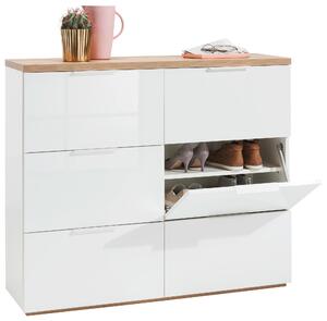 SKRINKA NA TOPÁNKY, biela, farba duba, 120,0/102,30/35,0 cm Carryhome - Skrine, regály & police na topánky
