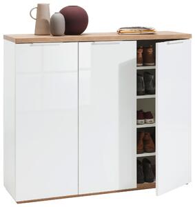 SKRINKA NA TOPÁNKY, biela, farba duba, 120/102,3/35 cm Carryhome - Skrine, regály & police na topánky