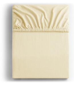 Krémová elastická bavlnená plachta DecoKing Amber Collection, 100/120 x 200 cm