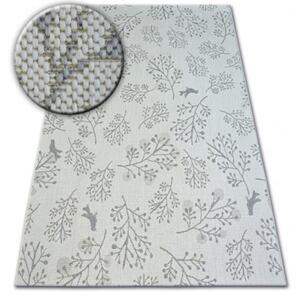 Koberec SIZAL FLAT 48774/367 Lístky vtákov krém sivý