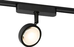 Moderné čierne bodové svetlo pre 1-fázový koľajnicový systém vrátane otočného a sklopného LED - Magnetic Lance