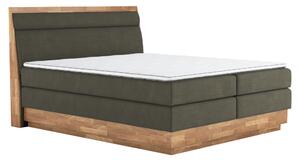 KONDELA Boxspringová posteľ, 180x200, masívne drevo, zelená, INCANA TYP 2
