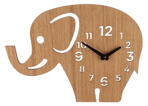 ČistéDrevo Detské nástenné hodiny - slon