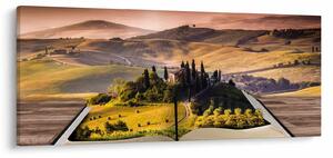 Obraz krajiny v knihe (120x50 cm)