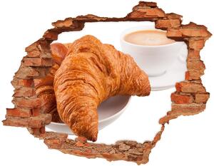 Fototapeta diera na stenu 3D Croissanty a káva