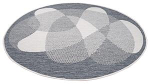 Dekorstudio Obojstranný okrúhly koberec na terasu DuoRug 5835 - sivý Priemer koberca: 120cm