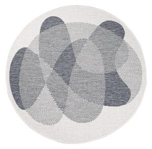 Dekorstudio Obojstranný okrúhly koberec na terasu DuoRug 5835 - sivý Priemer koberca: 120cm