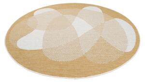 Dekorstudio Obojstranný okrúhly koberec na terasu DuoRug 5835 - žltý Priemer koberca: 160cm