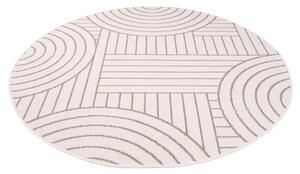 Dekorstudio Obojstranný okrúhly koberec na terasu DuoRug 5842 - béžový Priemer koberca: 120cm