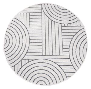 Dekorstudio Obojstranný okrúhly koberec na terasu DuoRug 5842 - sivý Priemer koberca: 120cm