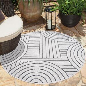 Dekorstudio Obojstranný okrúhly koberec na terasu DuoRug 5842 - sivý Priemer koberca: 160cm
