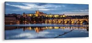 Obraz Pražského hradu a Karlovho mosta (120x50 cm)