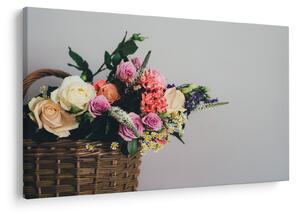 Obraz košíka s kvetinami (90x60 cm)