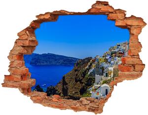Nálepka 3D diera na stenu Santorini grécko nd-c-103926529